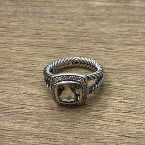 David Yurman Petite Albion Ring with Smokey Quartz and Diamonds